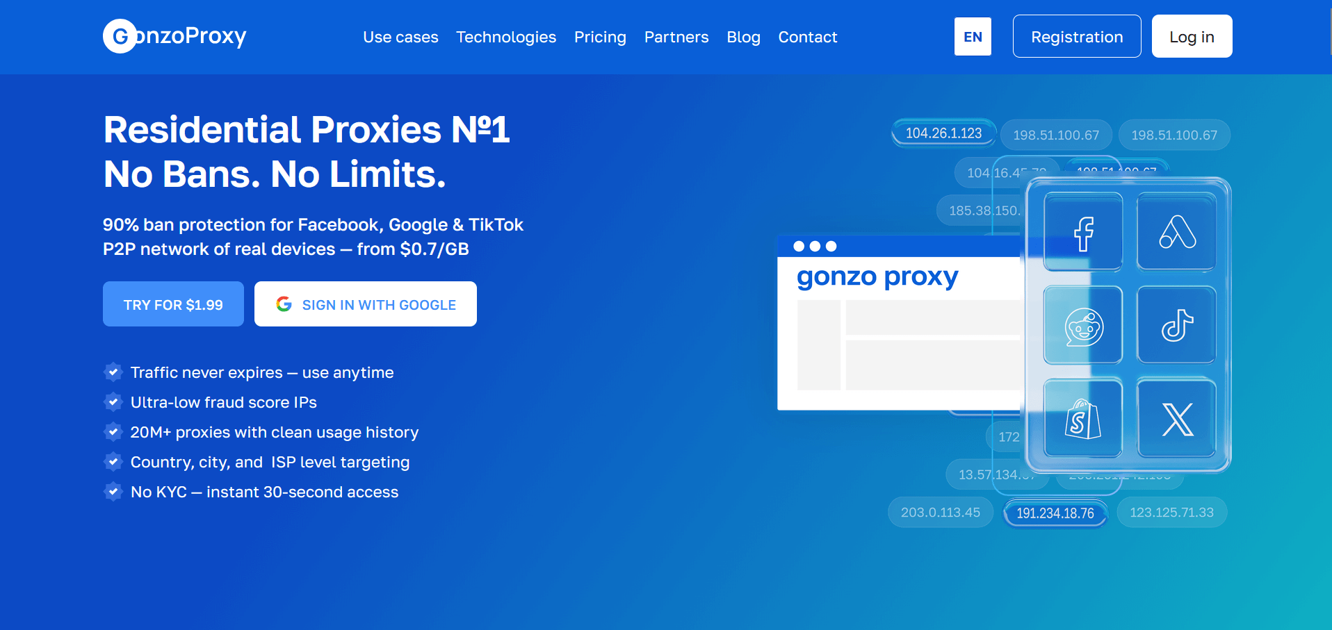 1. GonzoProxy — Best SOAX Alternatives & Competitors (2026)