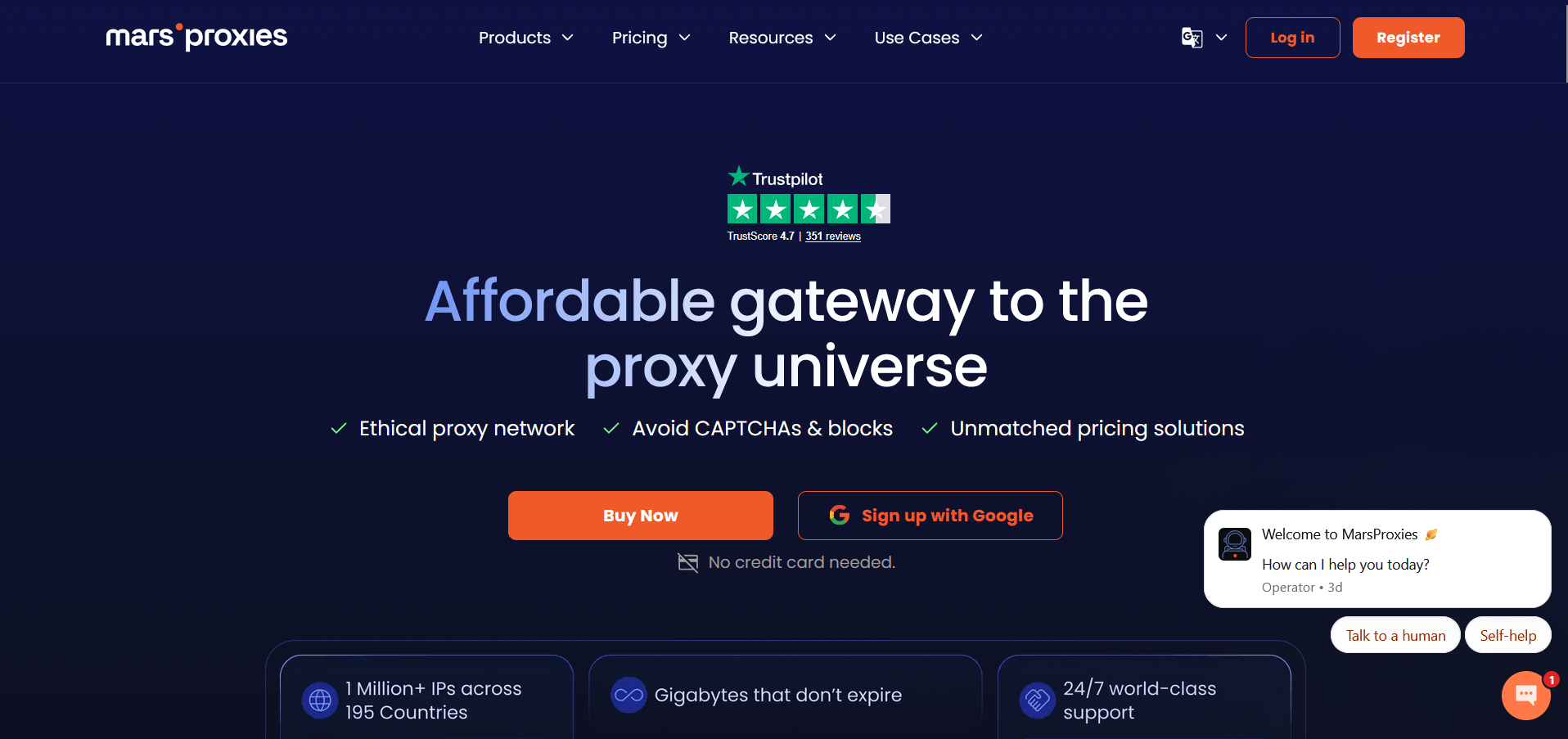 7. MarsProxies — Топ 10 альтернатив и конкурентов NetNut в 2026 году