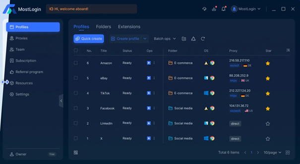 MostLogin's Core Advantages: Independent Environments and Anti-Detection Mechanisms — Set Up GonzoProxy in MostLogin