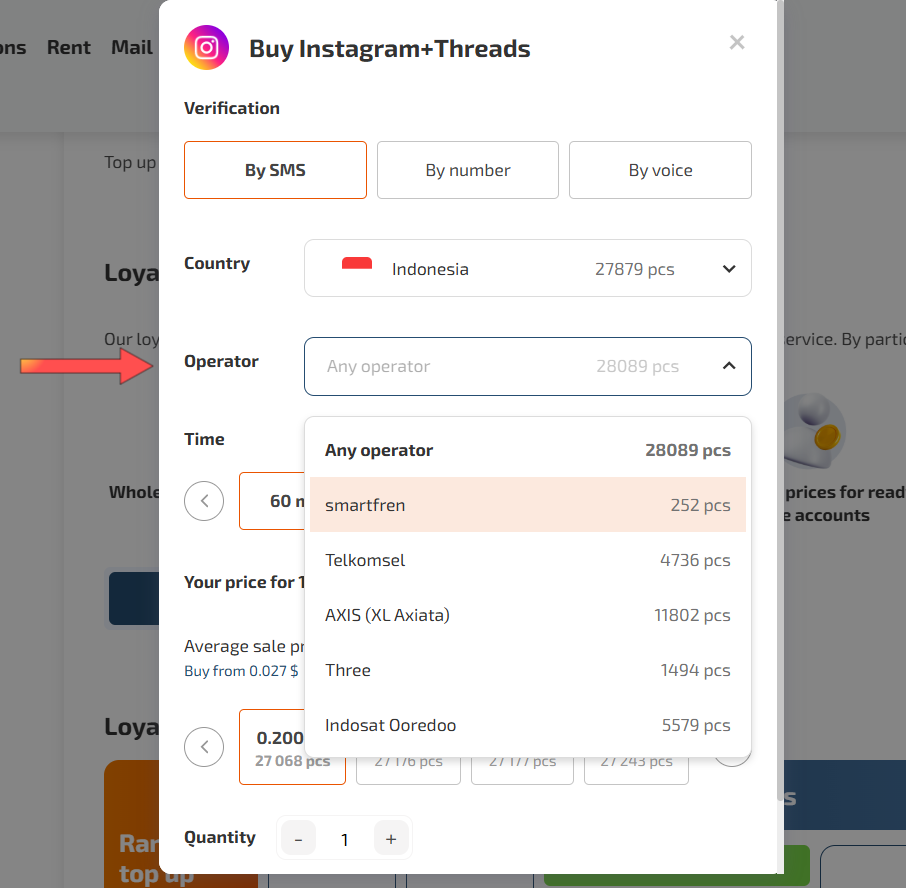 The user can choose the mobile operator to receive SMS — we increase deliverability — Set Up GonzoProxy in SMS-Activate