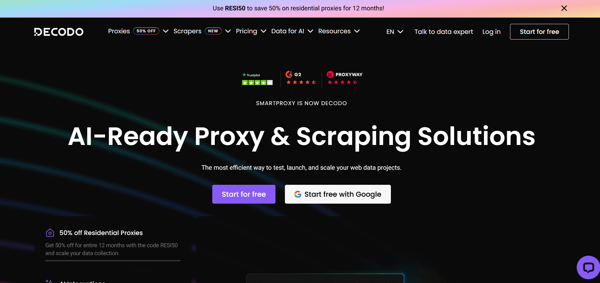 2. Decodo (Smartproxy) — IP2World Alternatives 2026: 10 Best Competitors